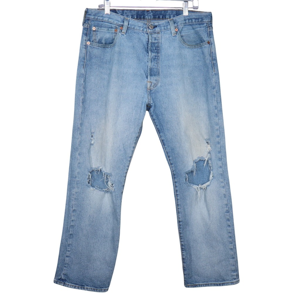 Levi's 501 Men's Jeans Distressed Light Wash Denim Pants Size W36 L29 Casual
